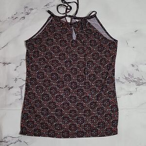 Banana Republic Red/Black Geo Print Tank
